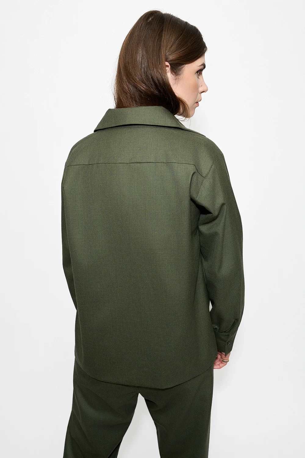 Surchemise Monaco Pied-de-poule Kaki – Image 6