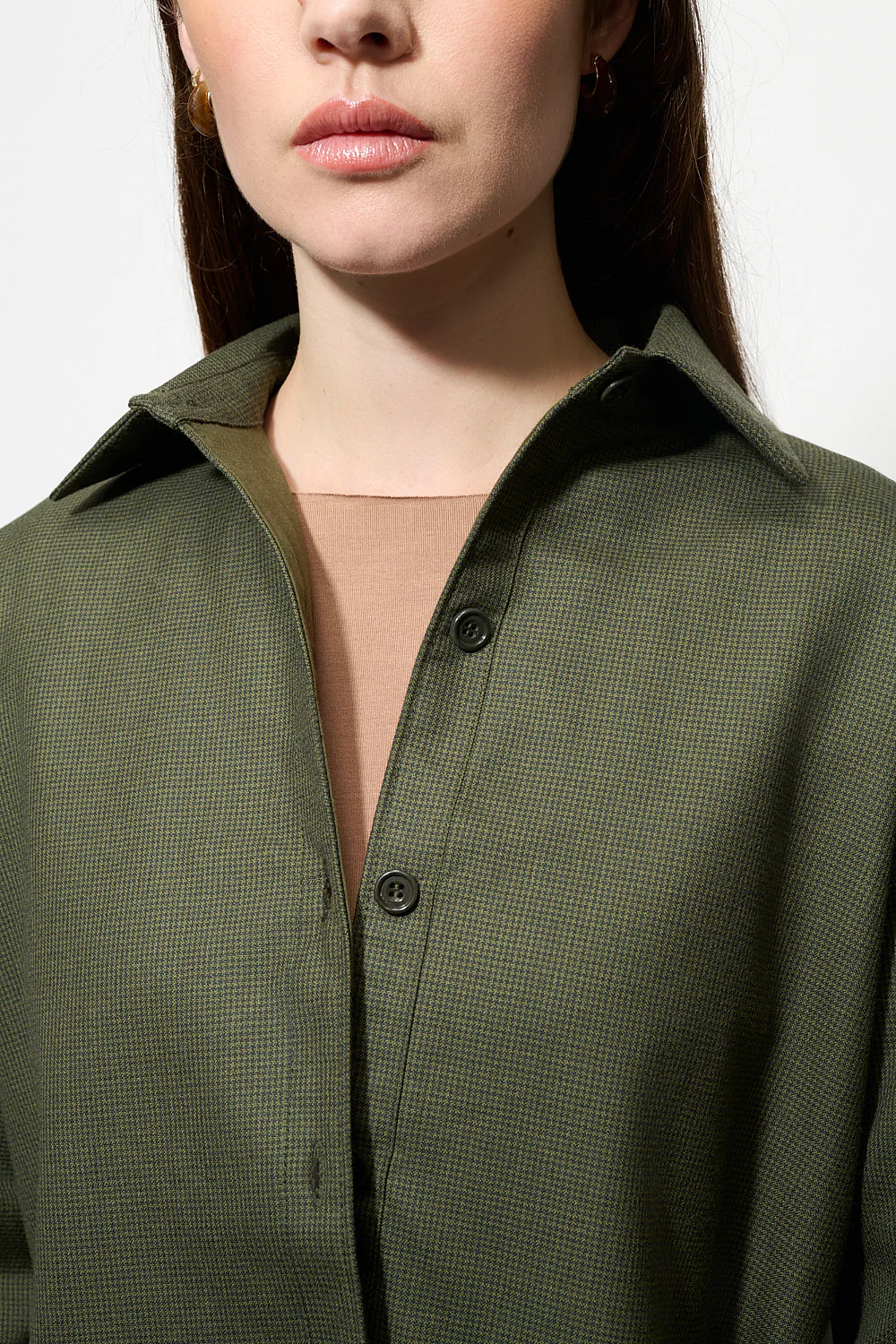 Surchemise Monaco Pied-de-poule Kaki – Image 7