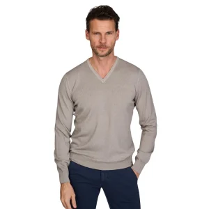 Gran Sasso Hommes pull-over col en v gris pour hommes