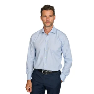 Eton chemise manches longues Homme bleu clair Contemporain