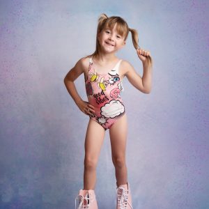 Body fillette Pop Art rose