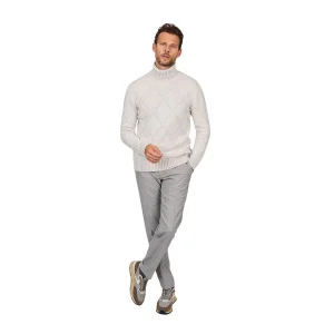 Gran Sasso Hommes pull-over col roulé gris pour hommes