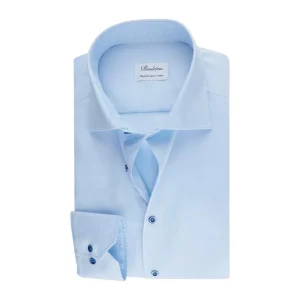 Stenstroms Hommes chemise manches longues hommes bleu clair slimline