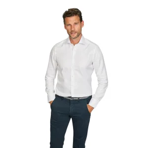 Stenstroms Hommes chemise manches longues hommes blanc slimline