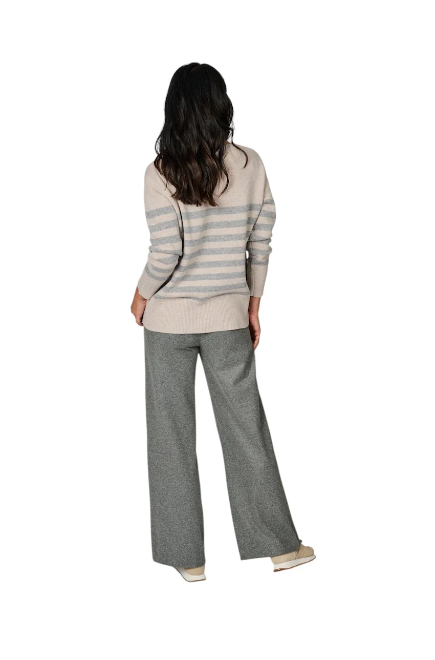 Seductive} pantalon dames gris KIMBERLY WOOL FLANNEL – Image 6
