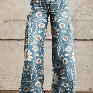 Alessia – Pantalon Floral Vintage | -50 % et Livraison Offerte
