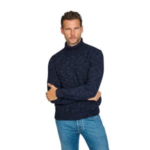 Gran Sasso Hommes pull-over col roulé hommes bleu foncé