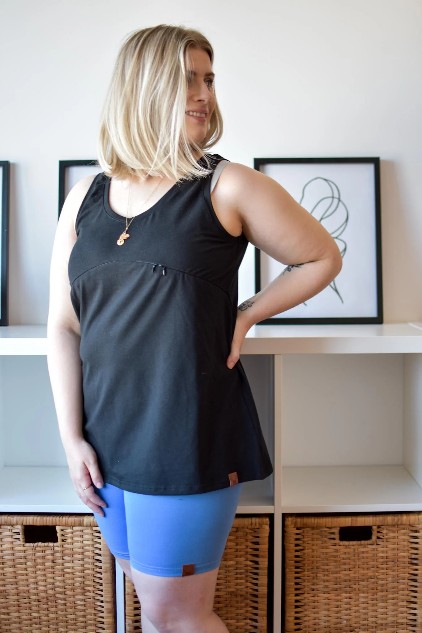 BLEU MAUVE Bikers short femme & maternité – Image 3