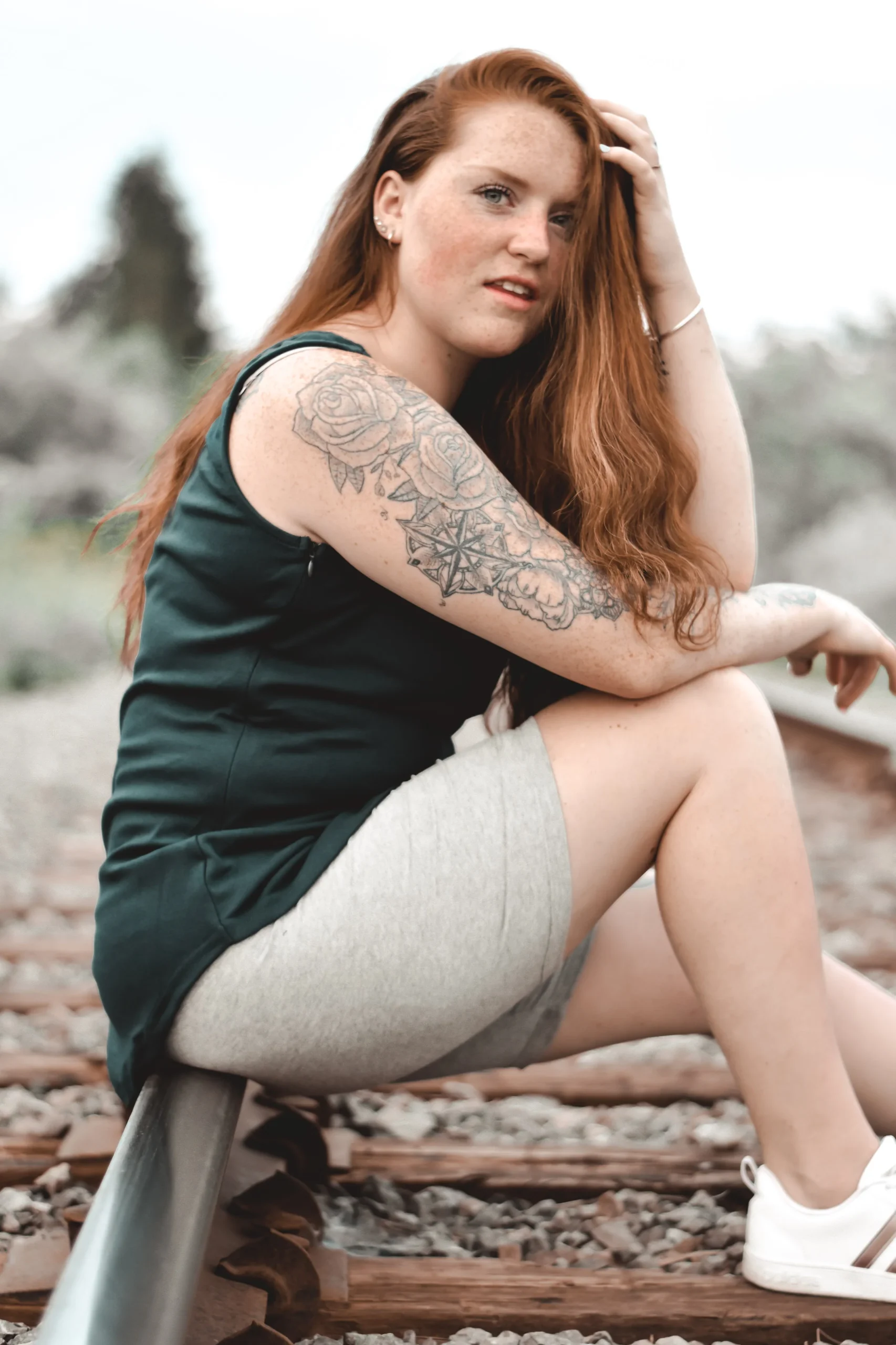 GRIS CHINÉ Bikers short femme & maternité (S uniquement) – Image 2