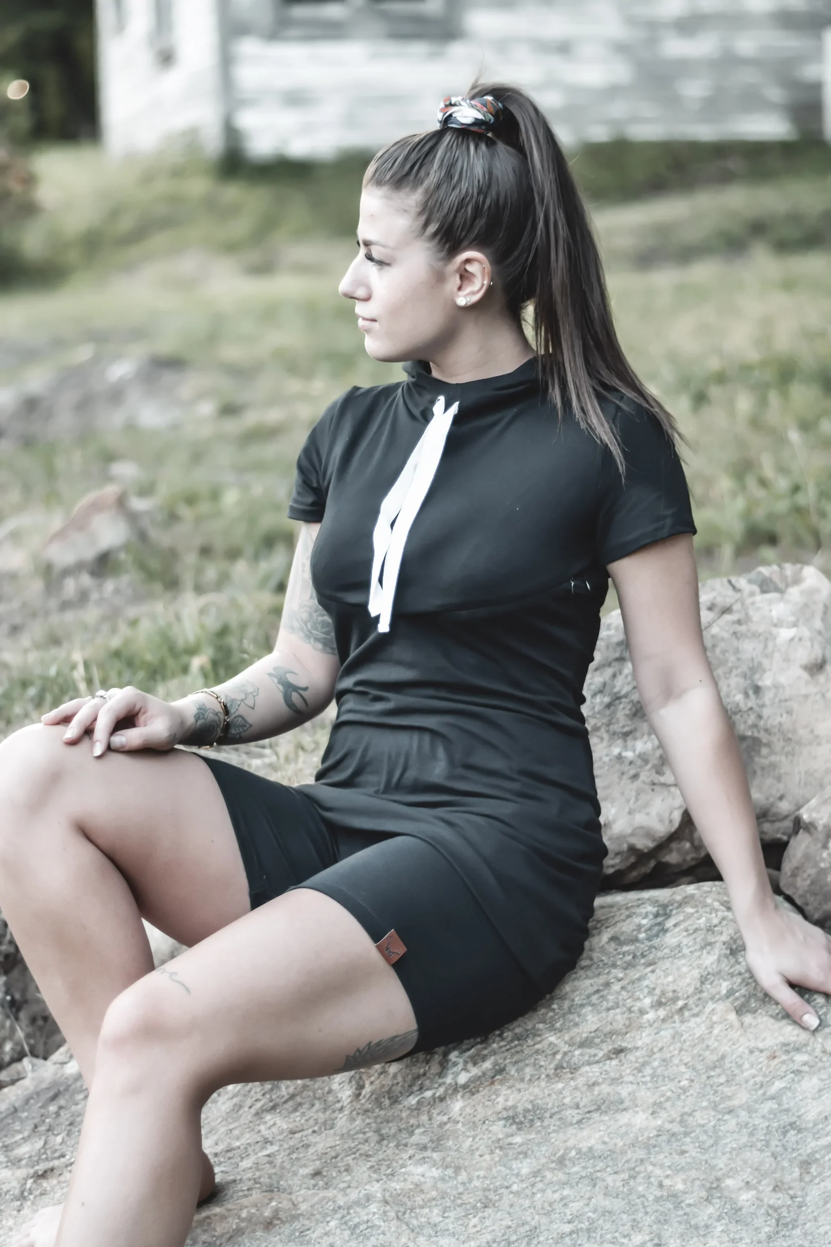 NOIR Bikers short femme & maternité – Image 4