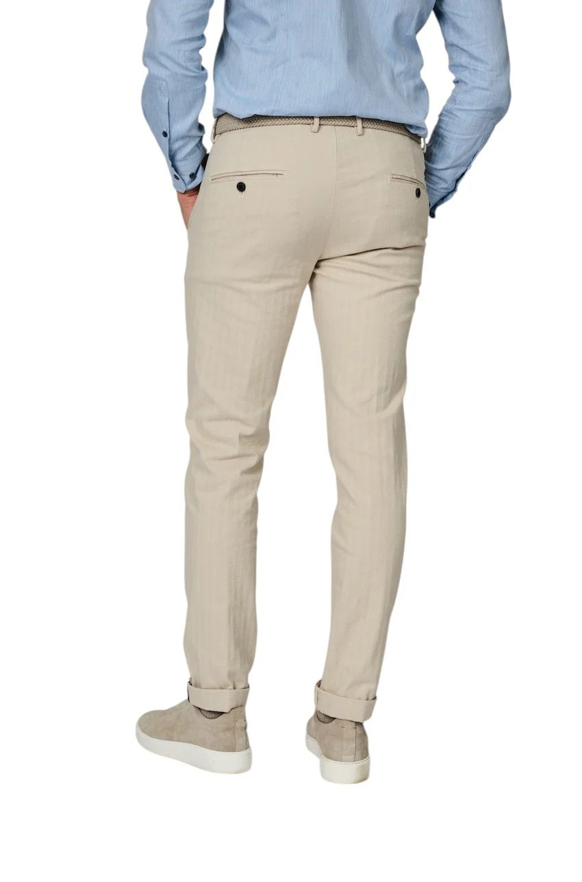 Mason'S Hommes Pantalon sport homme beige CHINO EN COTON/CACHEMIRE - STYLE TORINO – Image 4