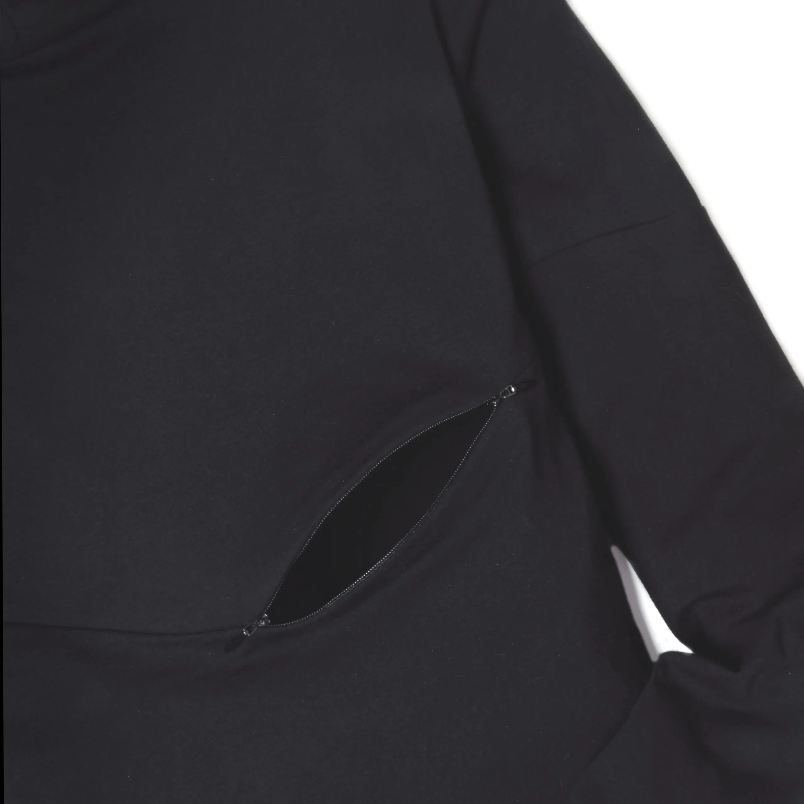 Hoodie de maternité et d'allaitement NOIR en coton biologique 3 en 1 – Image 6