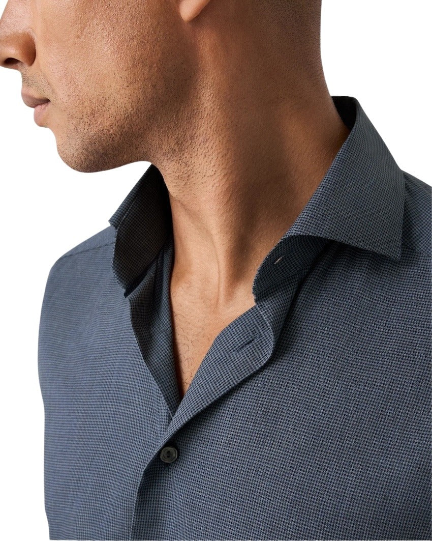 Eton chemise manches longues hommes bleu foncé – Image 4