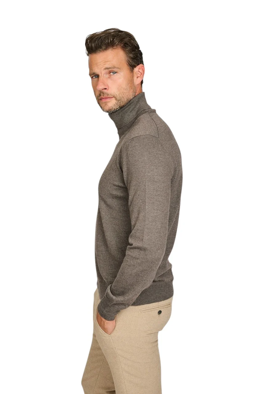 Gran Sasso Hommes pull-over col roulé hommes marron – Image 4