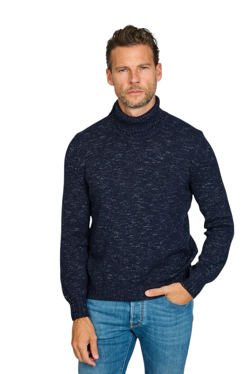 Gran Sasso Hommes pull-over col roulé hommes bleu foncé – Image 3