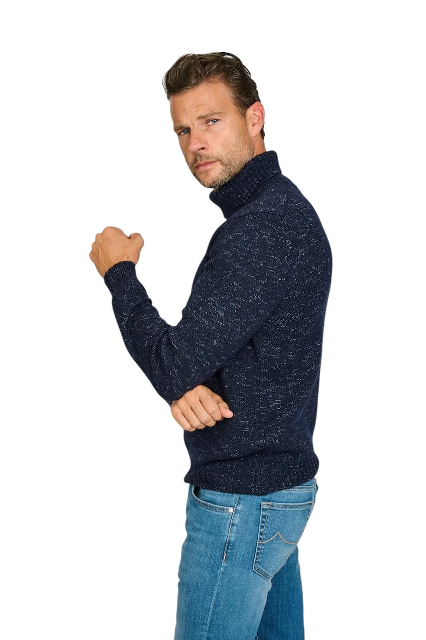 Gran Sasso Hommes pull-over col roulé hommes bleu foncé – Image 4
