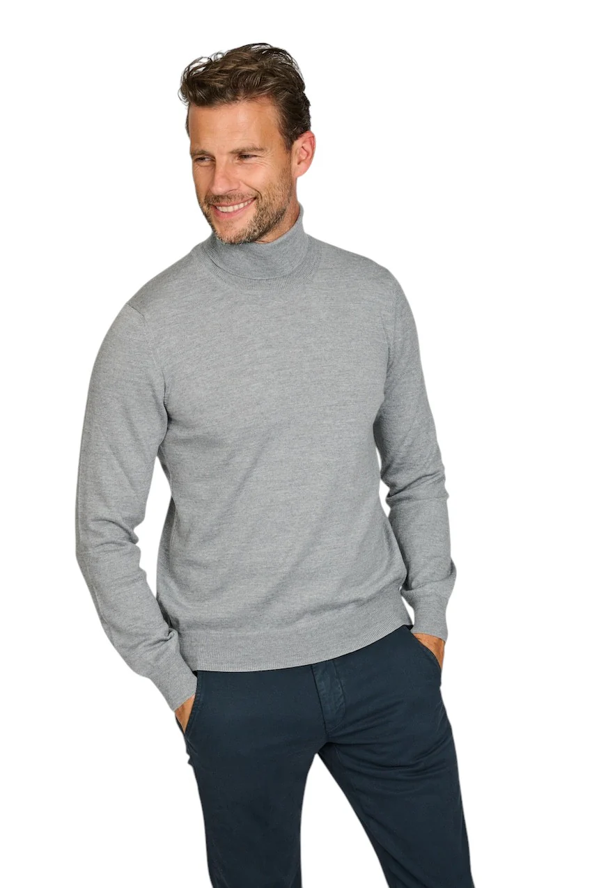 Gran Sasso Hommes pull-over col roulé gris pour hommes – Image 3