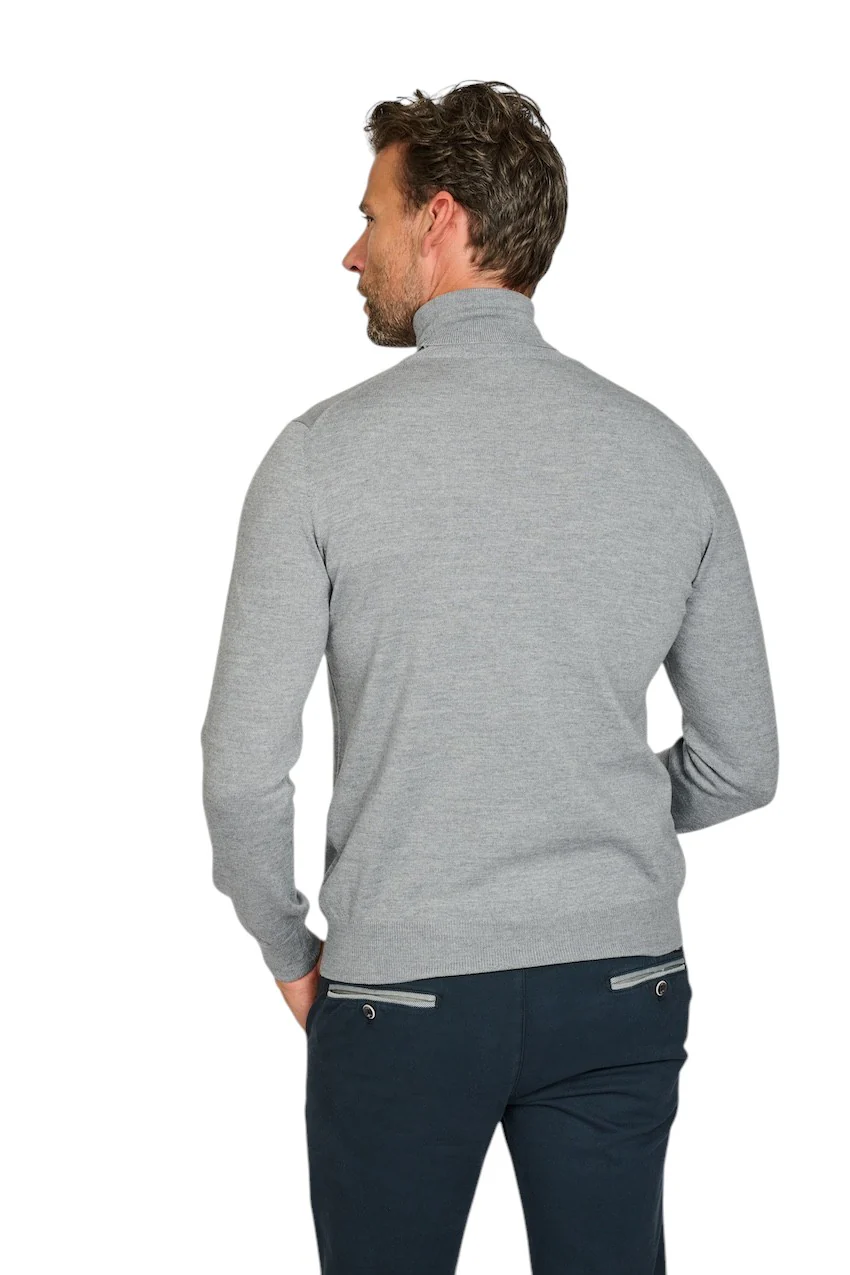 Gran Sasso Hommes pull-over col roulé gris pour hommes – Image 5