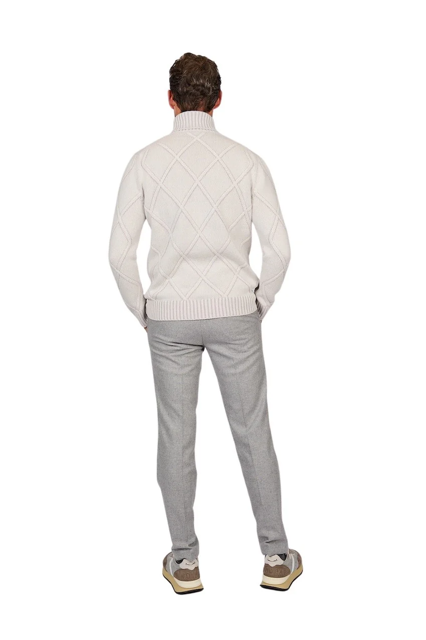 Gran Sasso Hommes pull-over col roulé gris pour hommes – Image 4