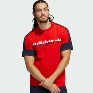 T-shirt adidas sprt 3-stripes split rouge