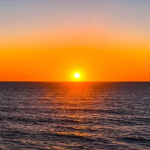 Coucher de soleil orangé - Tableau