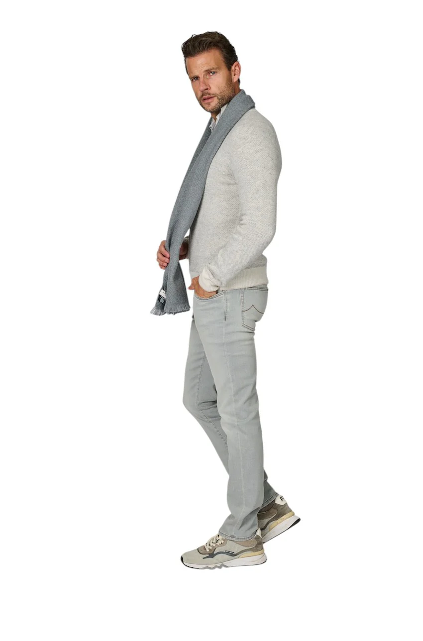 Jacob Cohen Hommes Jeans hommes gris clair SLIM FIT AVEC BARDAGE ZIPPER – Image 9