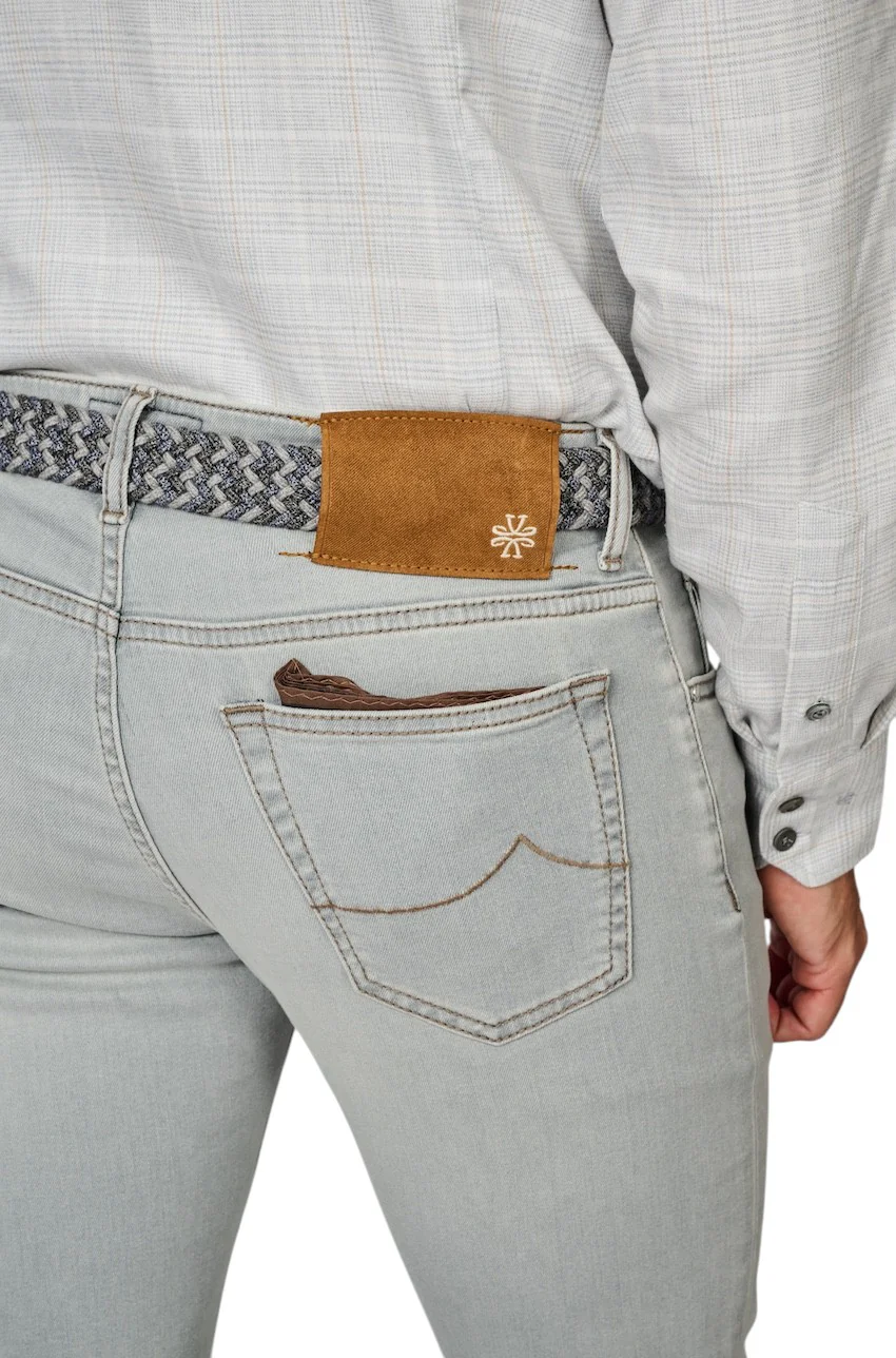 Jacob Cohen Hommes Jeans hommes gris clair SLIM FIT AVEC BARDAGE ZIPPER – Image 7