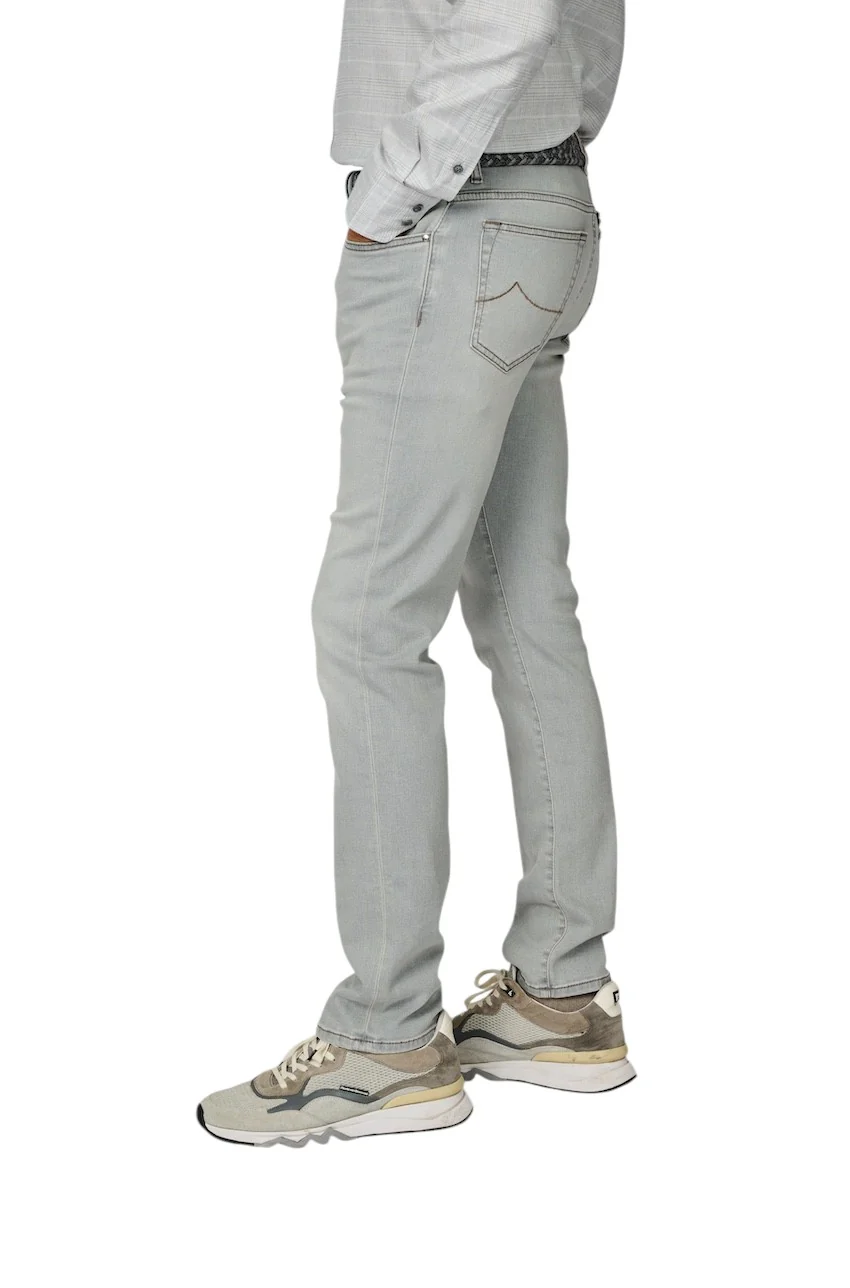 Jacob Cohen Hommes Jeans hommes gris clair SLIM FIT AVEC BARDAGE ZIPPER – Image 4