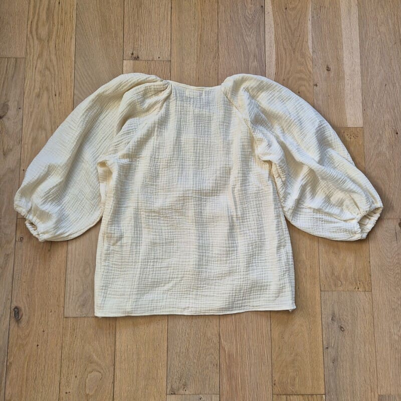 Blouse allaitement – double gaze écrue manches bouffantes – Image 4
