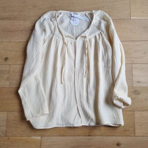 Blouse allaitement – gaze de coton Ecru uni