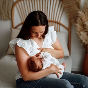 Blouse allaitement – broderie anglaise – blanc