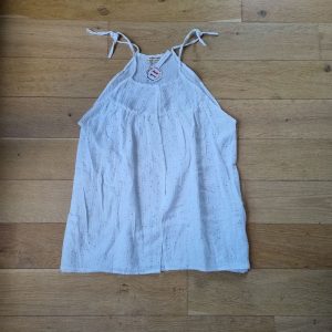 Top bretelles allaitement – coton blanc  – dernière pièce taille L