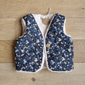 Gilet de berger réversible bébé imprimé fleurs multico