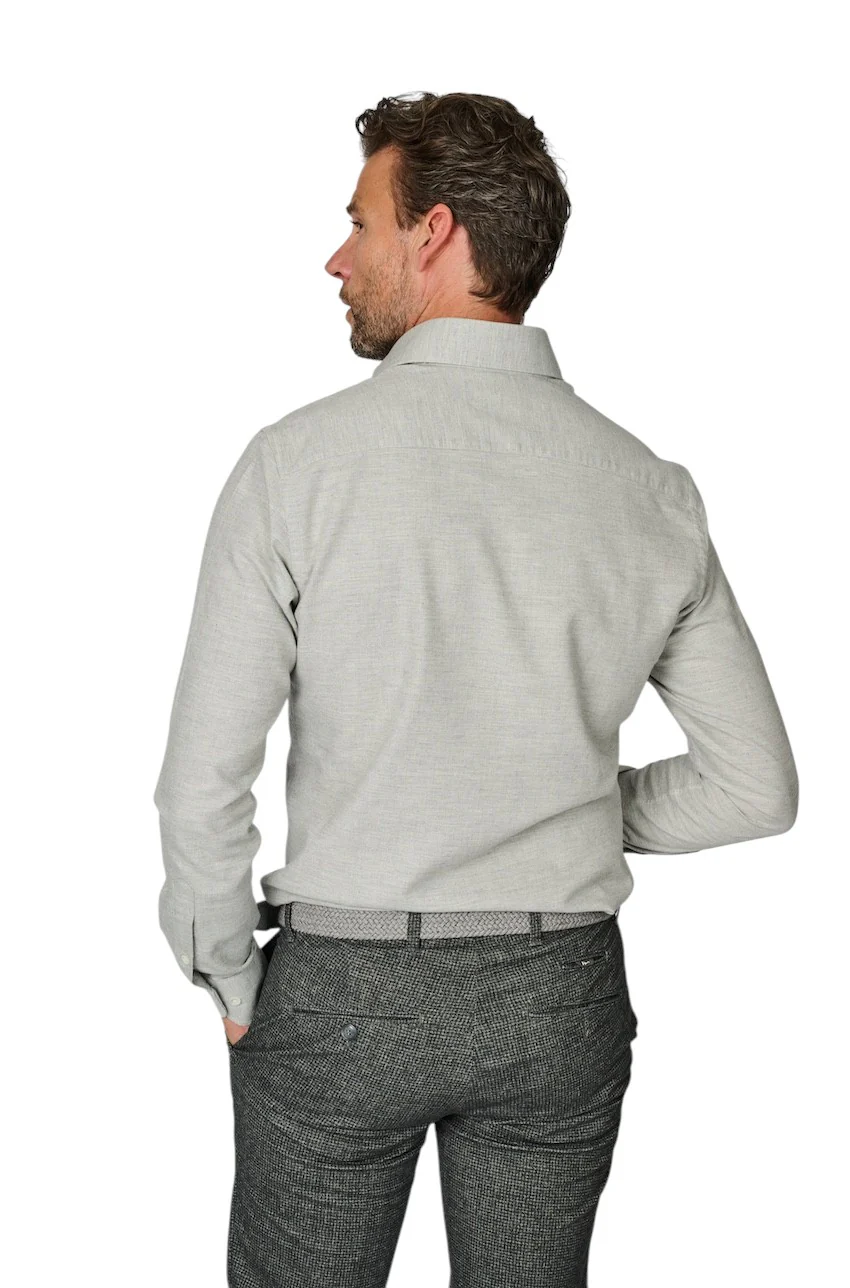 Chemise Profuomo manches longues hommes coton gris - laine – Image 4