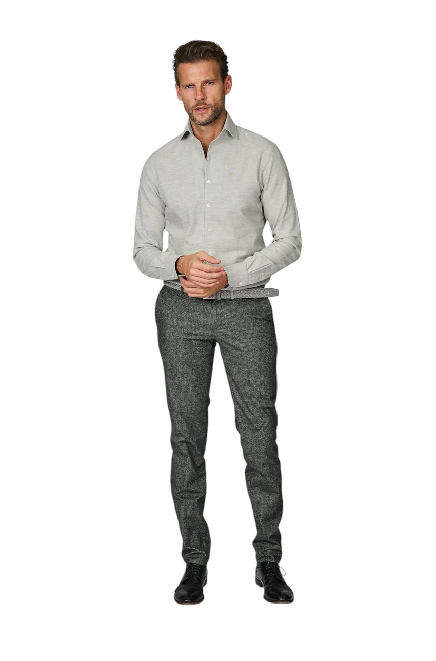 Chemise Profuomo manches longues hommes coton gris - laine – Image 5