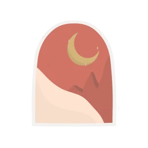 MONTAGNES ET LUNE Autocollant