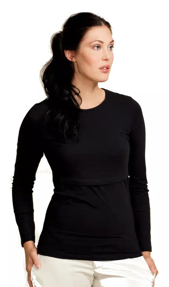 Sarah T-shirt d'allaitement – Le basic intemporel manches longues – Image 3