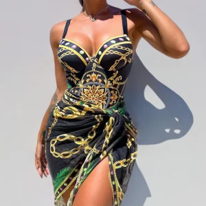 Darius™ | Élégance Sculptante avec Chaînes et Jupe