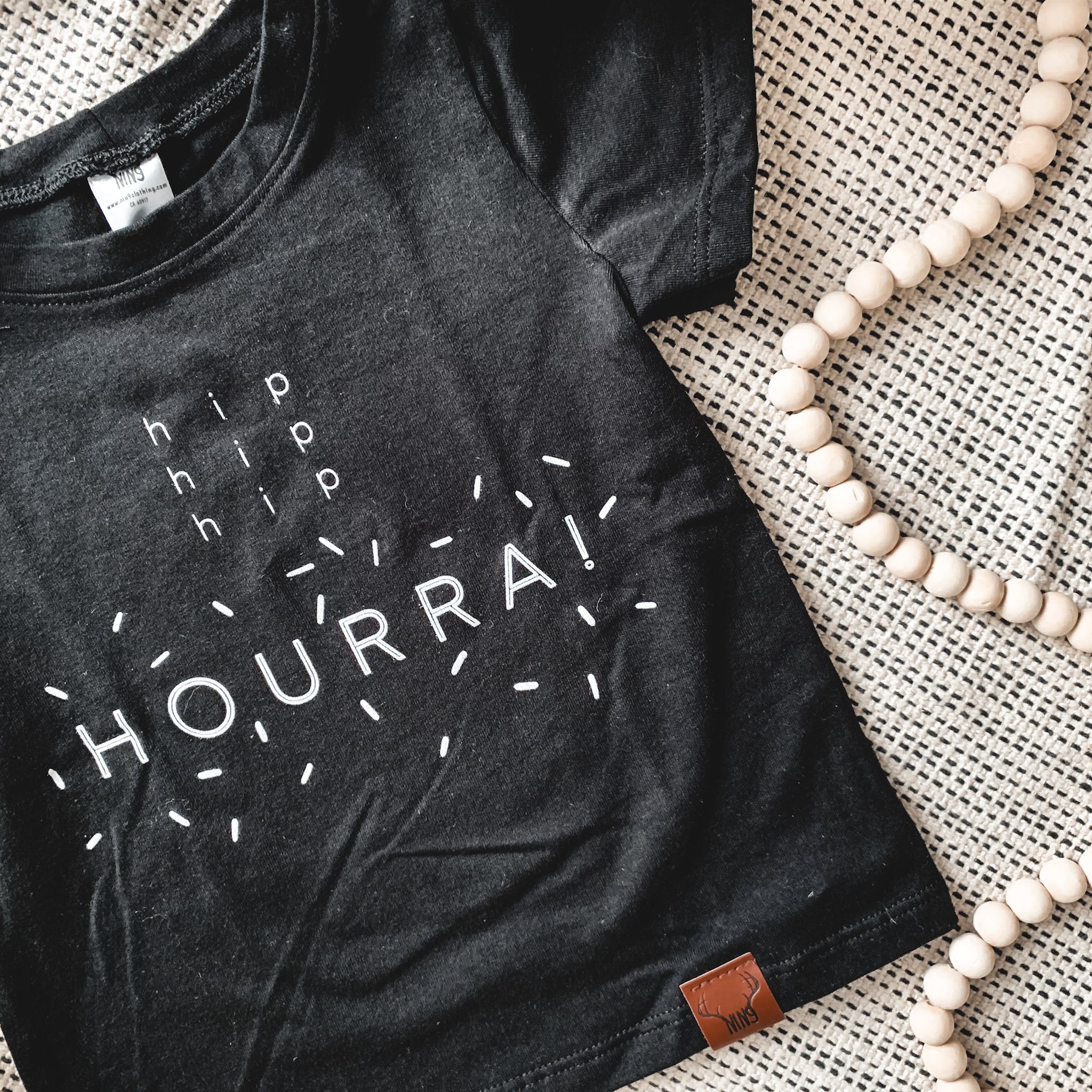NOIR HIP HIP HIP HOURRA T-shirt (Taille : 12 mois)