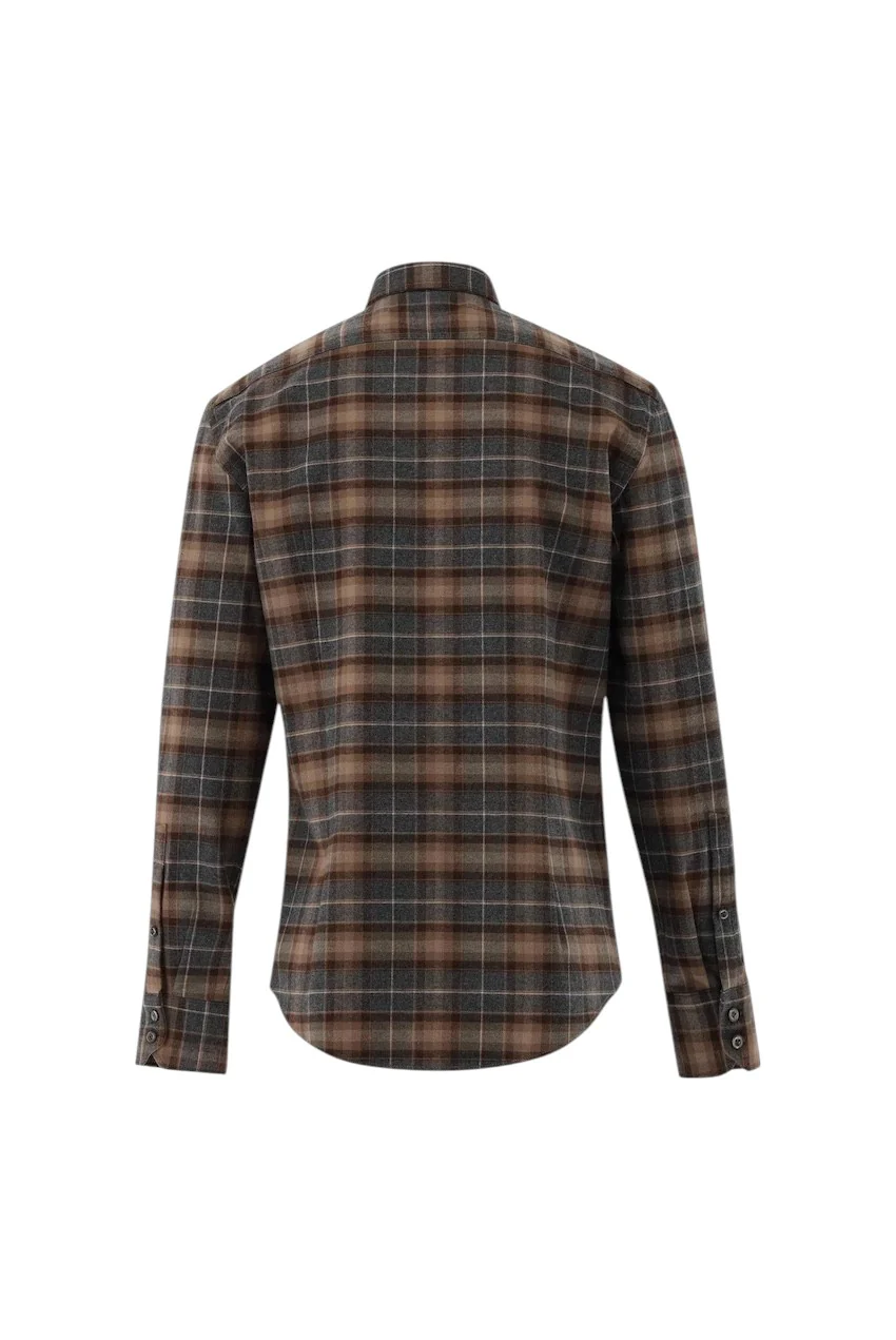 Van Laack Hommes chemise manches longues hommes marron ROY-TF. – Image 7