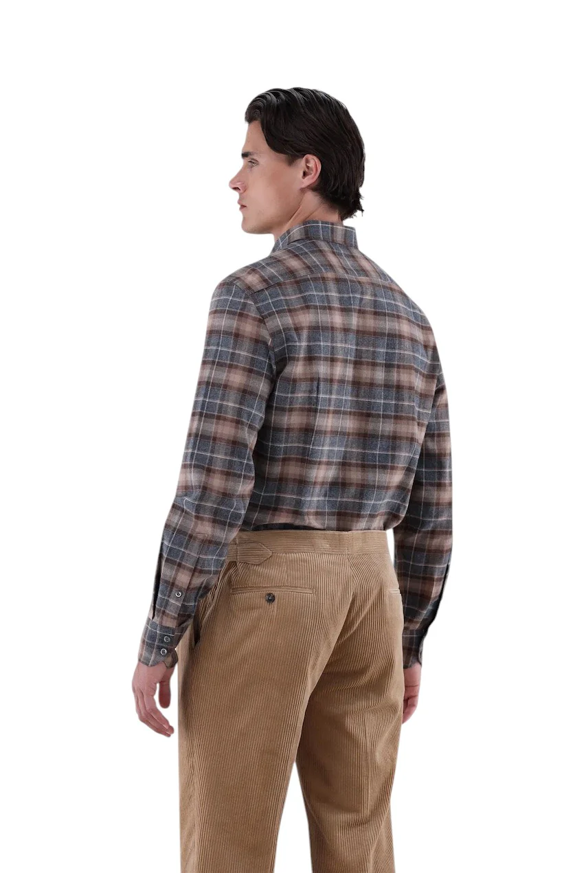 Van Laack Hommes chemise manches longues hommes marron ROY-TF. – Image 4