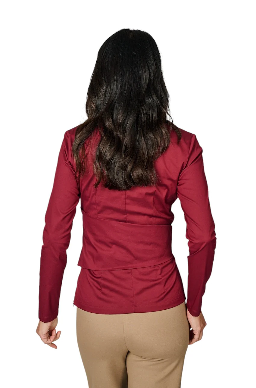 Van Laack Femmes Chemisier manches longues dames bordeaux DONIKA-XX – Image 4