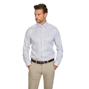 Eton chemise manches longues slim bleu pour hommes
