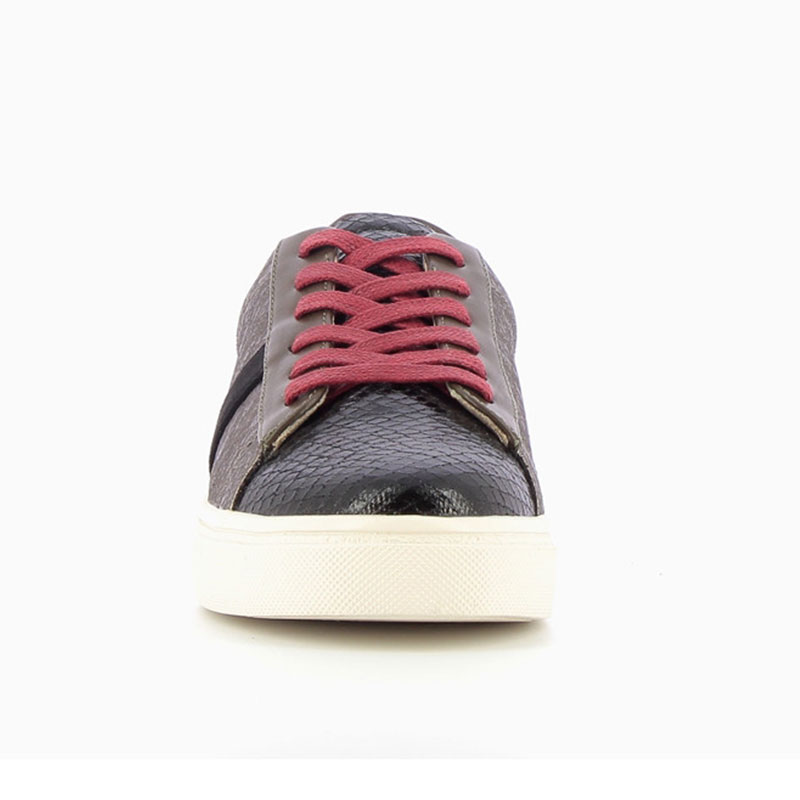 BASKETS BANDE LATÉRALE ANTHRACITE TEXTURÉES – Image 3