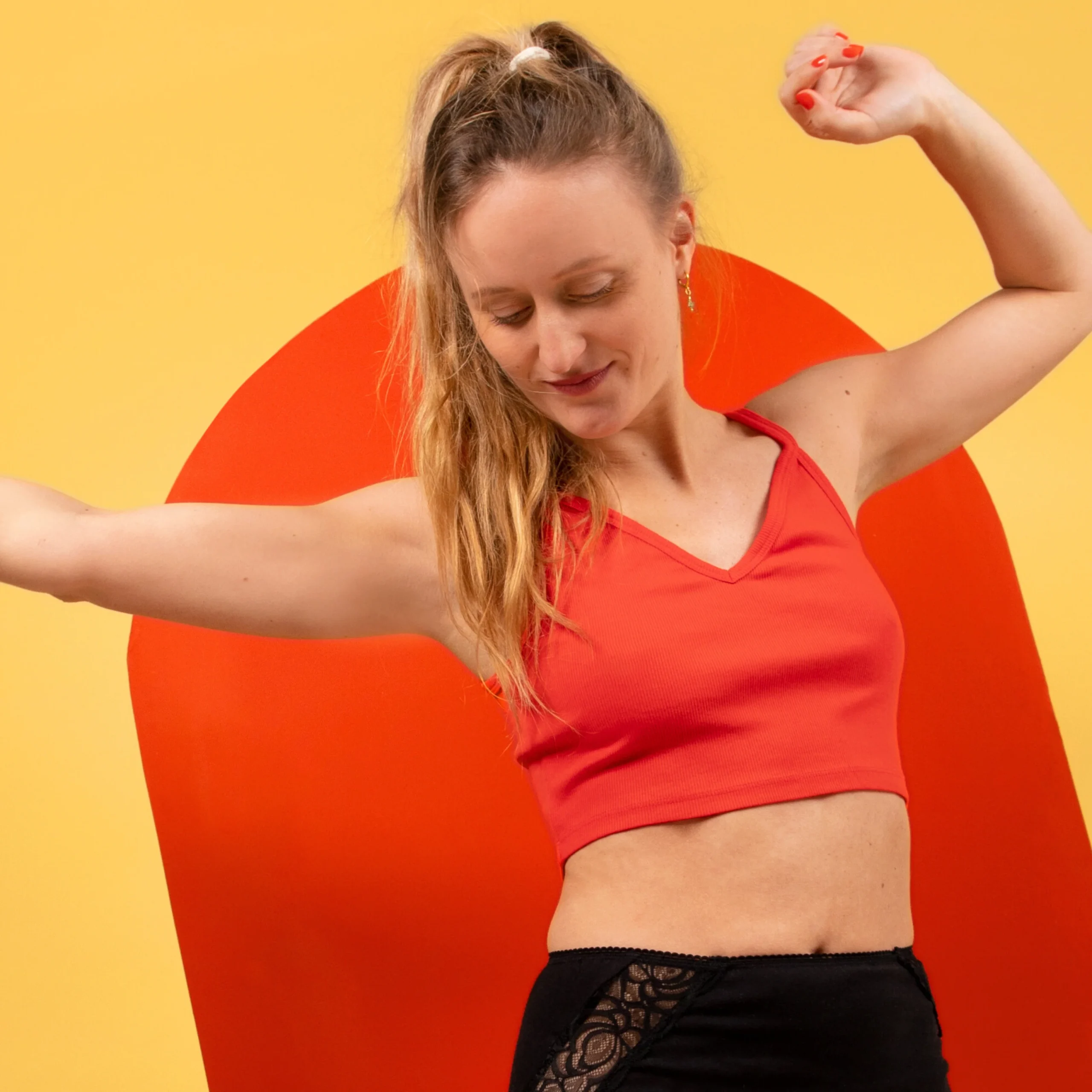 Culotte menstruelle taille haute noire – Image 3