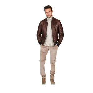 Gilet en cuir Fradi homme tabac
