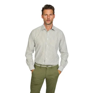 Eton chemise manches longues Hommes kaki Contemporain