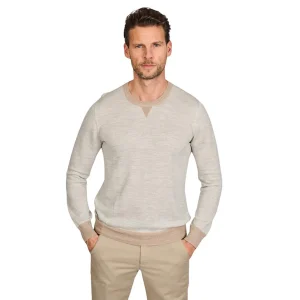 Gran Sasso Hommes pull-over col rond hommes beige