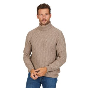 Gran Sasso Hommes pull-over col roulé hommes taupe