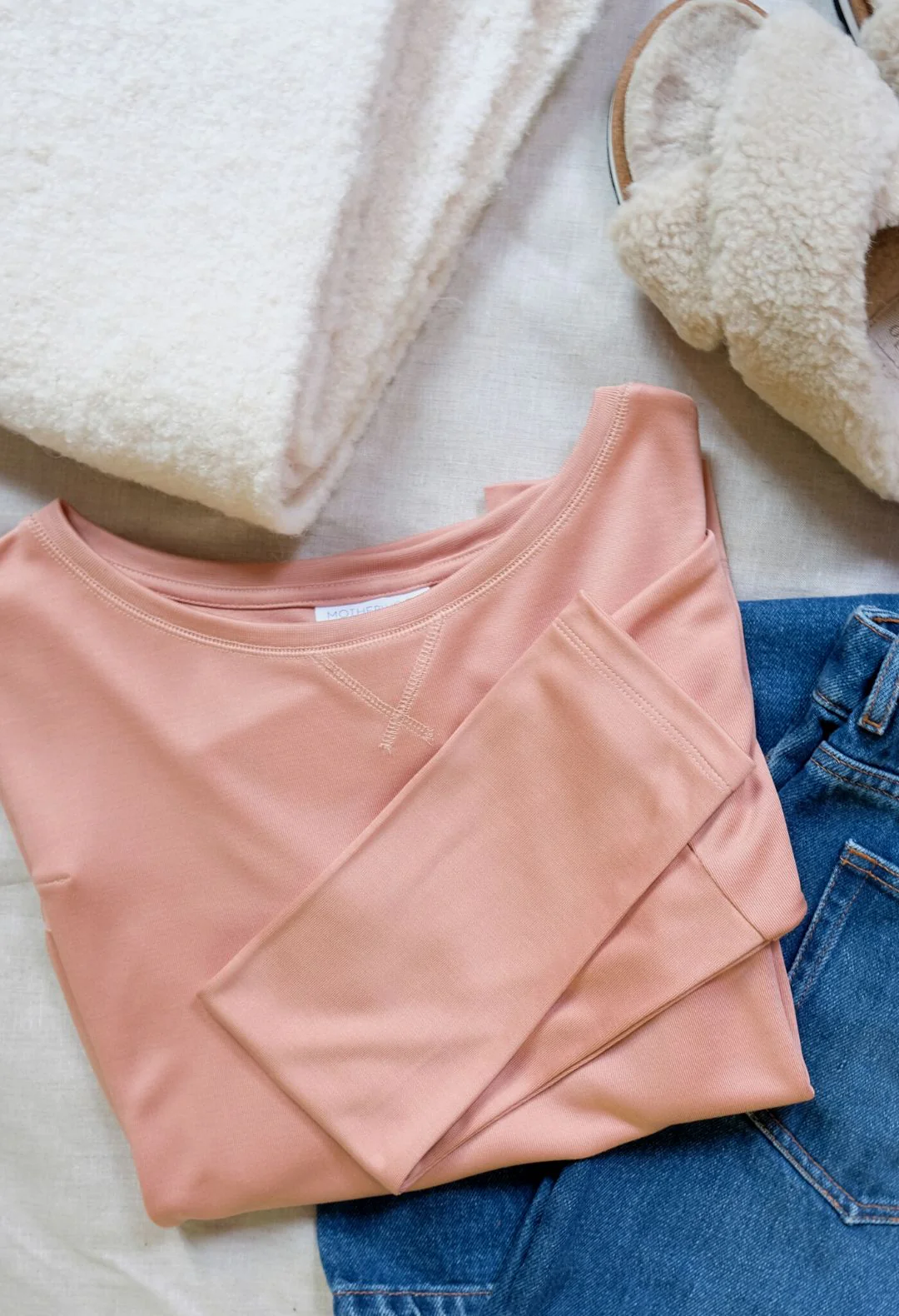 T-shirt d'allaitement Manches Longues / Haut de pyjama d'allaitement LOUNGE Vieux Rose – Image 6